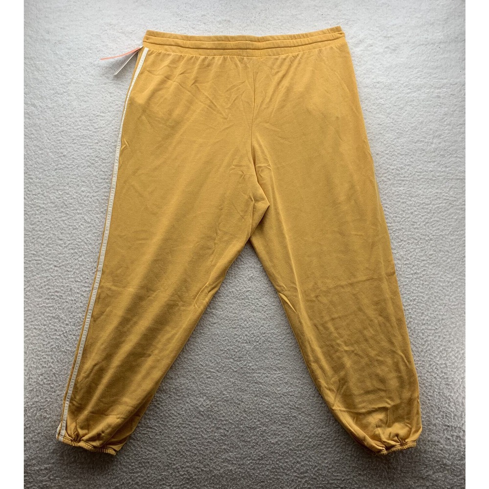 Colsie Joggers Womens 1X Plus French Terry Yellow Lounge Pant Drawstring Stretch - Picture 6 of 11